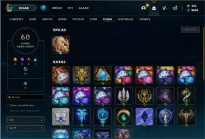 Conta unranked com 30 Champs e 14 Skins - League of Legends LOL