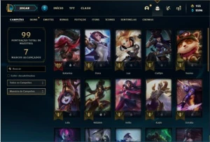 Conta unranked com 30 Champs e 14 Skins - League of Legends LOL