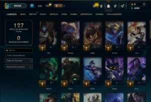 Bronze 3 com 50 Champs e 18 Skins - League of Legends LOL