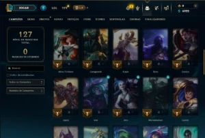 Bronze 3 com 50 Champs e 18 Skins - League of Legends LOL