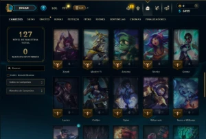 Bronze 3 com 50 Champs e 18 Skins - League of Legends LOL