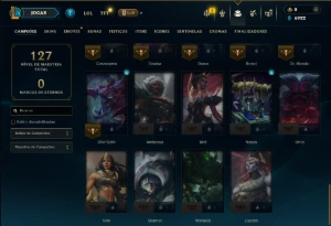 Bronze 3 com 50 Champs e 18 Skins - League of Legends LOL