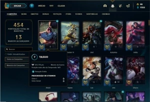Conta bronze 1 com 146 Champs e 109 Skins + 4 Vitoriosas - League of Legends LOL