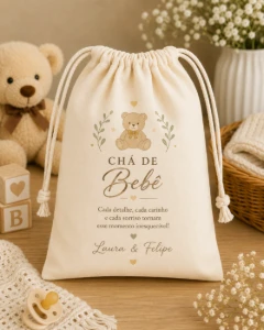 Saquinho de Algodão Cru Personalizado 20x25 cm