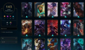 Conta League of Legends LvL 421 Todos os Campeões 143 Skins LOL