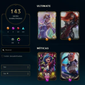 Conta League of Legends LvL 421 Todos os Campeões 143 Skins LOL