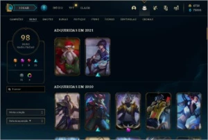 Conta DIAMANTE 1 98 SKINS - League of Legends LOL