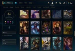 Conta prata 3 com 148 champs e 83 skins - League of Legends LOL