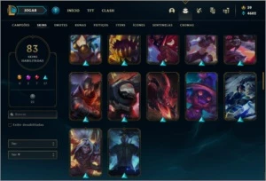 Conta prata 3 com 148 champs e 83 skins - League of Legends LOL