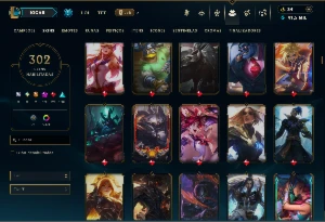 Ouro 3 com TODOS os Champs e 302 Skins +6 Prestigios - League of Legends LOL
