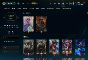 Ouro 3 com TODOS os Champs e 302 Skins +6 Prestigios - League of Legends LOL