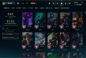Ouro 3 com TODOS os Champs e 302 Skins +6 Prestigios - League of Legends LOL