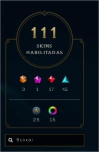 Conta LOL com 111 skins - League of Legends
