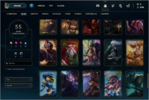 Conta prata 3 com 86 champs e 55 skins - League of Legends LOL