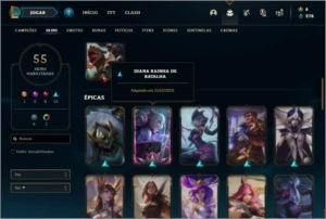 Conta prata 3 com 86 champs e 55 skins - League of Legends LOL