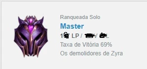 CONTA MESTRE 150+ PDL WIN RATE 70% MMR ALTISSIMO - League of Legends LOL
