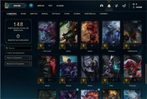 Conta Unranked com 41 Champs e 26 Skins + 2 Fragmentos - League of Legends LOL