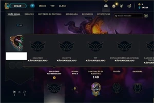 Conta Unranked com 41 Champs e 26 Skins + 2 Fragmentos - League of Legends LOL