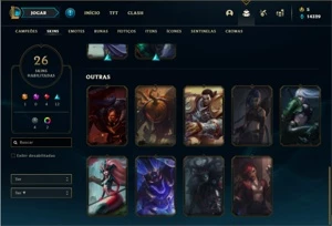 Conta Unranked com 41 Champs e 26 Skins + 2 Fragmentos - League of Legends LOL
