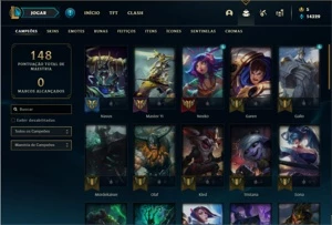 Conta Unranked com 41 Champs e 26 Skins + 2 Fragmentos - League of Legends LOL