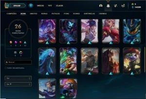 Conta Unranked com 41 Champs e 26 Skins + 2 Fragmentos - League of Legends LOL