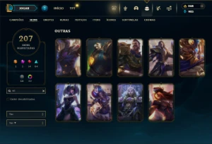 Platina 2 com TODOS os champs e 207 Skins ( 9 Vitoriosas ) - League of Legends LOL