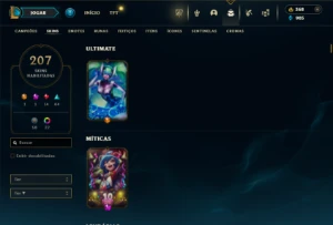 Platina 2 com TODOS os champs e 207 Skins ( 9 Vitoriosas ) - League of Legends LOL