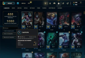 Platina 2 com TODOS os champs e 207 Skins ( 9 Vitoriosas ) - League of Legends LOL