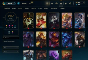 Platina 2 com TODOS os champs e 207 Skins ( 9 Vitoriosas ) - League of Legends LOL