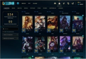 CONTA LEAGUE OF LEGENDS MUITAS SKINS E M7 LOL