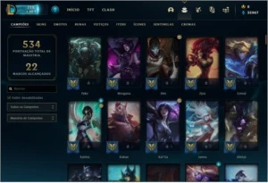 CONTA LEAGUE OF LEGENDS MUITAS SKINS E M7 LOL