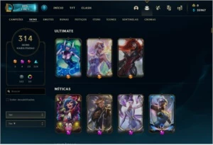 CONTA LEAGUE OF LEGENDS MUITAS SKINS E M7 LOL