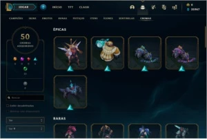 CONTA LEAGUE OF LEGENDS MUITAS SKINS E M7 LOL