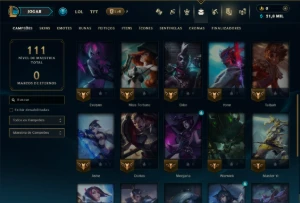Prata 1 com 30 Champs e 9 Skins - League of Legends LOL