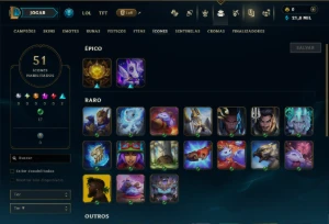 Prata 1 com 30 Champs e 9 Skins - League of Legends LOL
