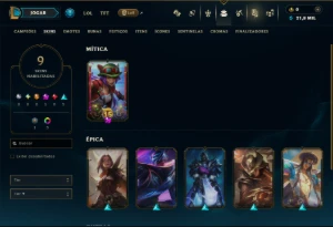 Prata 1 com 30 Champs e 9 Skins - League of Legends LOL