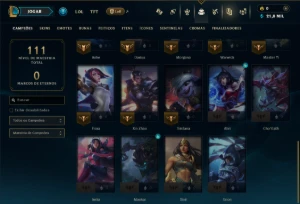 Prata 1 com 30 Champs e 9 Skins - League of Legends LOL