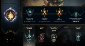 Conta League Of Legends Platina, 103 Skins e 55 frag skin LOL