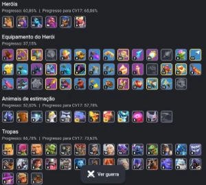 Cv 17 Rushado Antigo, Único Dono Com Decorações Antigas - Clash of Clans