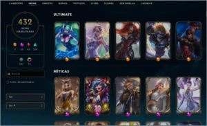 Conta LOL Com 432 SKINS/TODOS CHAMPS/OURO V - League of Legends