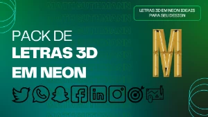 Pack de letras 3D em neon