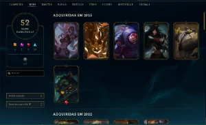 Conta de League Of legends Prata 3 98 champs + 52 Skins LOL