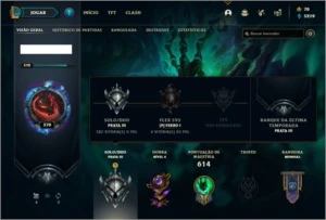 Conta prata 3 com TODOS os champs e 100 skins - League of Legends LOL