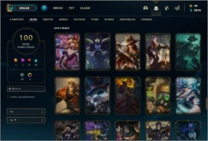 Conta prata 3 com TODOS os champs e 100 skins - League of Legends LOL