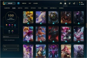 Conta prata 3 com TODOS os champs e 100 skins - League of Legends LOL