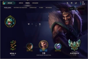 Conta LoL Platina IV - League of Legends