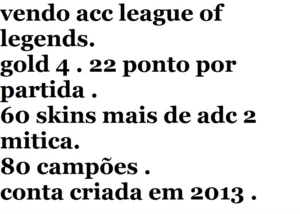 ACC GOLD LEAGUE OF LEGENDS LOL