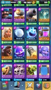 Clash Royale LVL 10, Cartas em lv 11 e outras para up.