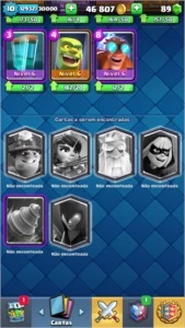 Clash Royale LVL 10, Cartas em lv 11 e outras para up.