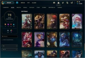 Conta de League of Legends nivel 329, 78 skins. LOL